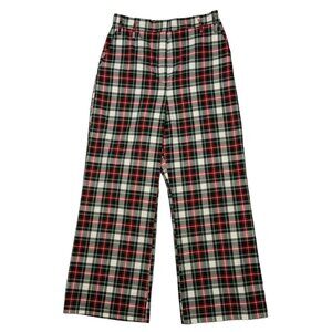 Alex Marie Rebecca Wide Leg Pant 14 Red Tartan Plaid High Rise Academia Heritage
